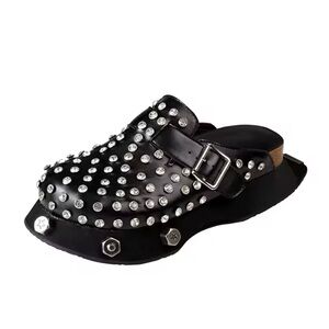 Metal and Rhinestone Clogs